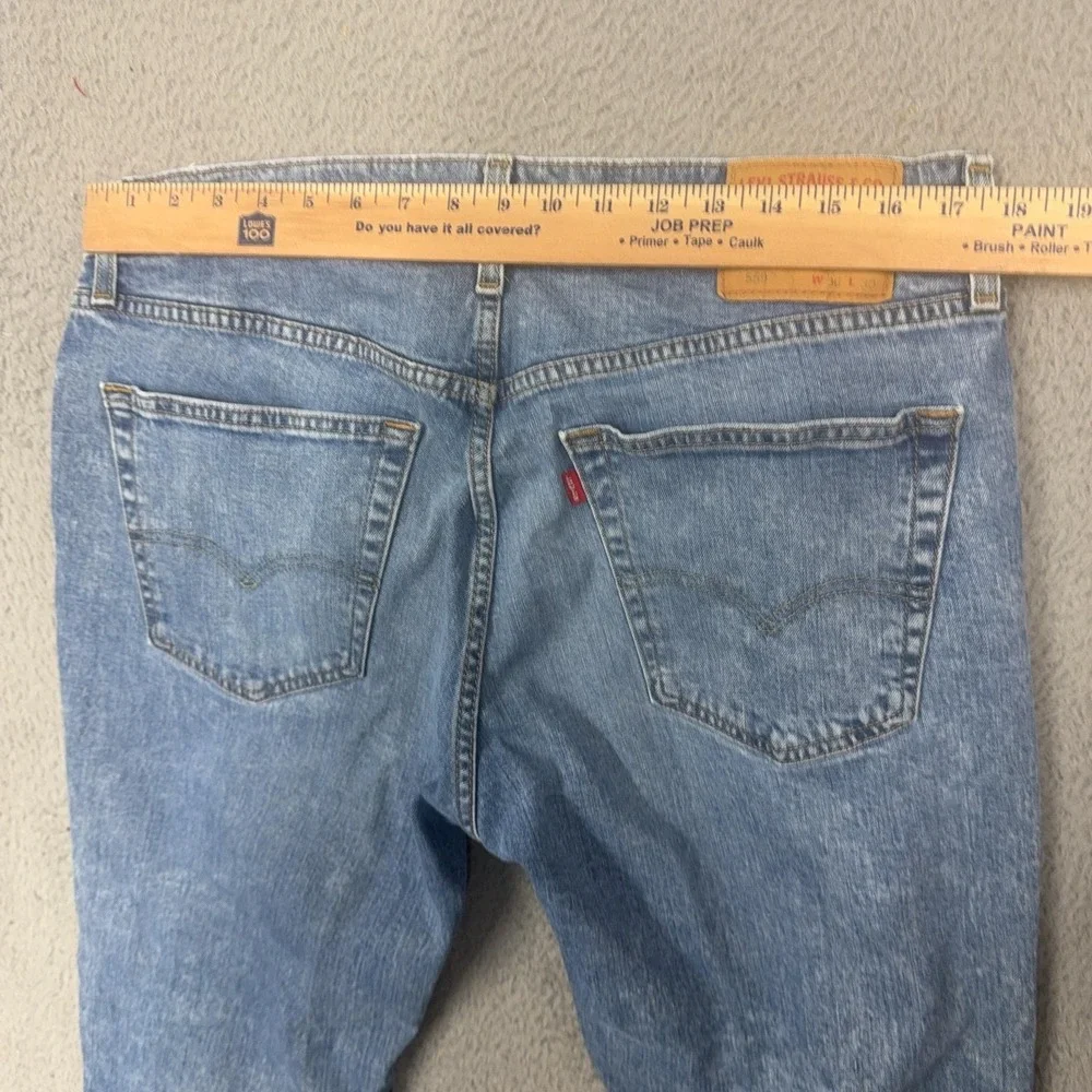 Levis 559 Jeans Mens 36x30 Light Wash Blue Relaxed Straight Stretch Denim